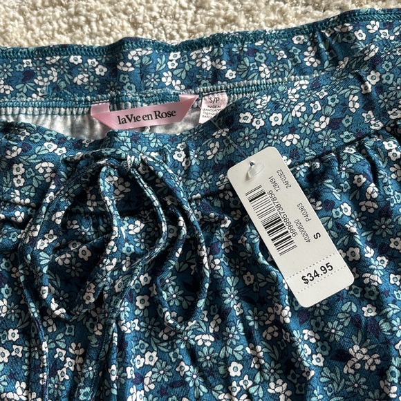 NWT La Vie En Rose Soft Jersey PJ Jogger Lounge Pants Small - Picture 3 of 5